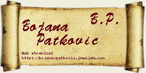 Bojana Patković vizit kartica